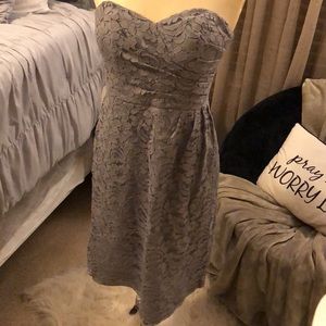 Short gray lace dress